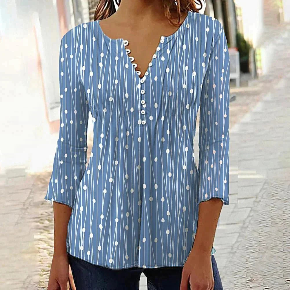 Elegant Women's V-Neck White Blouse, Lightweight and Comfortable Spring Top for Casual or Formal Occasions-1