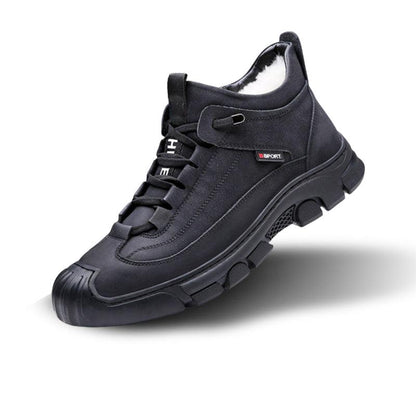 Variant image for Men's Winter Sneakers with Faux Fur Lining, Non-Slip Rubber Sole, Easy On/Off Design, Gray and Black, Sizes 39-44-7