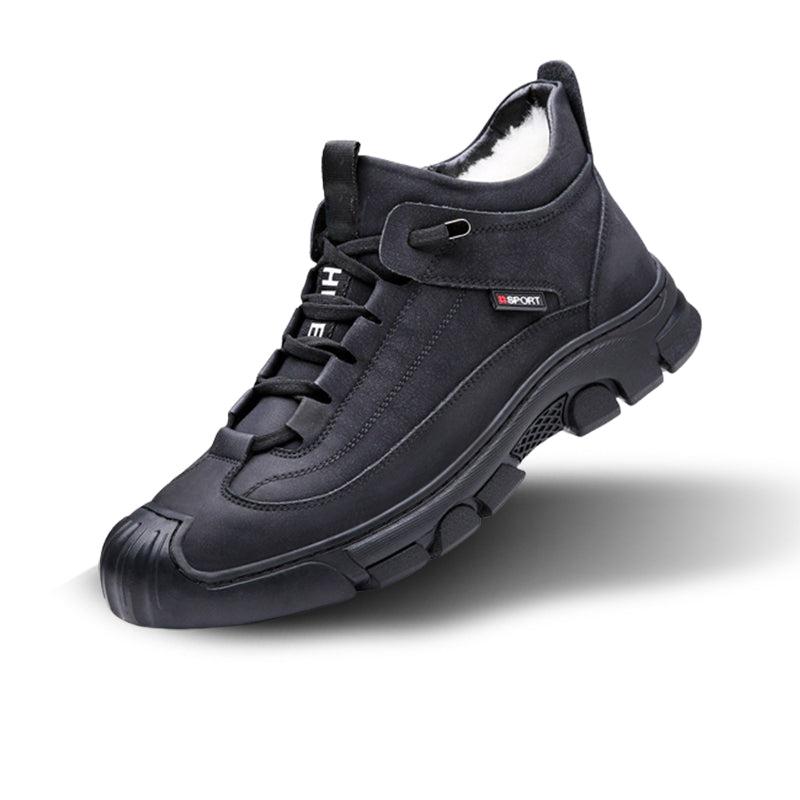 Variant image for Men's Winter Sneakers with Faux Fur Lining, Non-Slip Rubber Sole, Easy On/Off Design, Gray and Black, Sizes 39-44-10