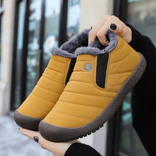 Light Men's Slip On Boots - Quilted Faux Fur Winter