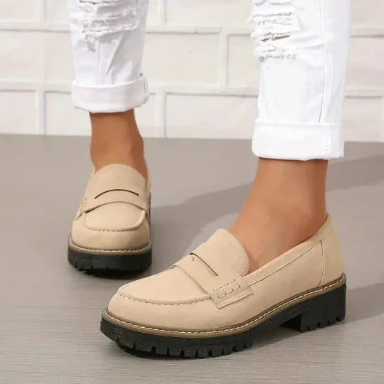 Variant image for Thick Platform Moccasins for Women with 4.5 cm Padded Sole, Slip-On Design, Comfortable and Supportive Moccasin Slippers-9