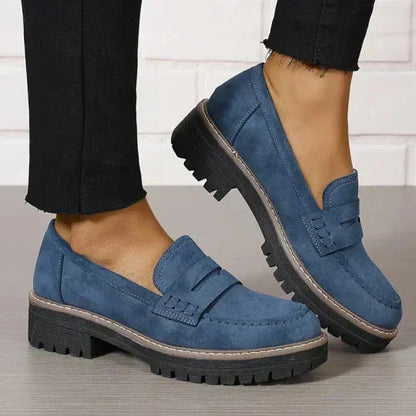 Variant image for Thick Platform Moccasins for Women with 4.5 cm Padded Sole, Slip-On Design, Comfortable and Supportive Moccasin Slippers-49