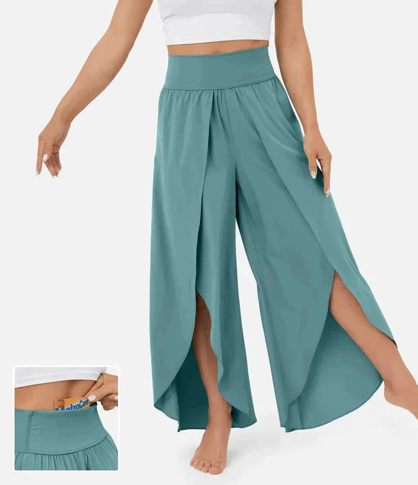 High-Waisted Palazzo Pants for Women, Comfortable Wide-Leg Trousers, Lightweight Summer Fashion-1