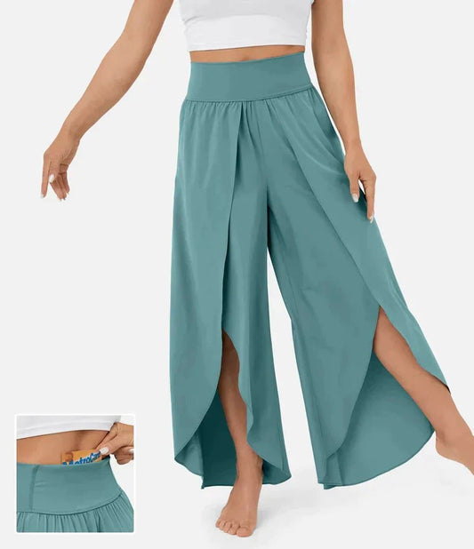 High-Waisted Palazzo Pants for Women, Comfortable Wide-Leg Trousers, Lightweight Summer Fashion-1