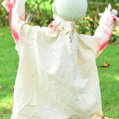 Swinging Voice-Activated Ghost Decoration - 60cm Eerie Halloween Prop for Outdoor Haunts and Spooky Yards