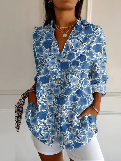 Variant image for Floral Breeze Women's Blouse - Lightweight, Breathable Plus Size Tops in S-5XL for Casual or Professional Style-41