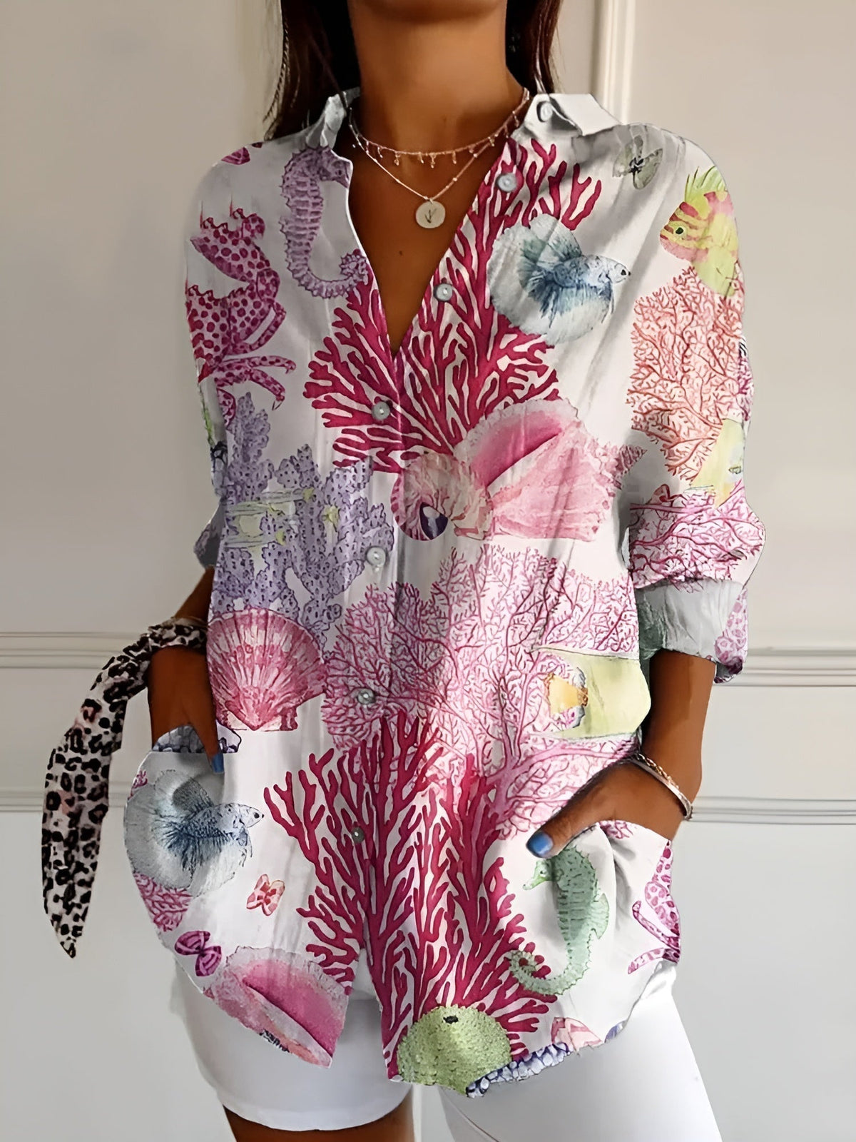 Floral Breeze Women's Blouse - Lightweight, Breathable Plus Size Tops in S-5XL for Casual or Professional Style-1