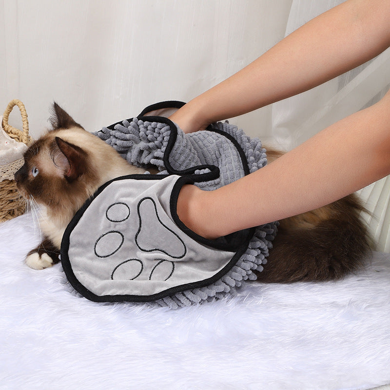Dog Towel Wrap With Hand Pockets Fast Dry Microfiber For Pets Plush Absorbent Bath Wrap Fall 2025 Cozy Gift