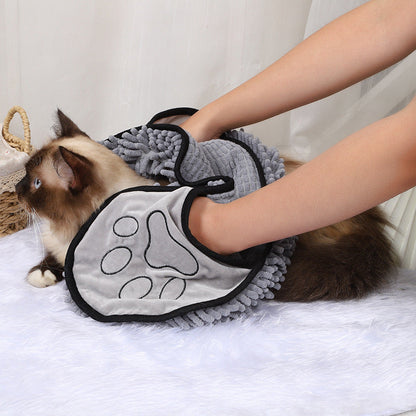 Dog Towel Wrap With Hand Pockets Fast Dry Microfiber For Pets Plush Absorbent Bath Wrap Fall 2025 Cozy Gift