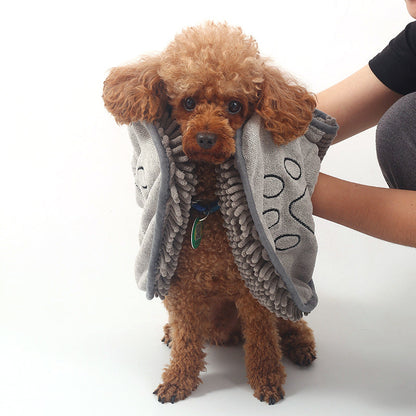 Dog Towel Wrap With Hand Pockets Fast Dry Microfiber For Pets Plush Absorbent Bath Wrap Fall 2025 Cozy Gift