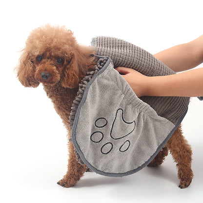 Dog Towel Wrap With Hand Pockets Fast Dry Microfiber For Pets Plush Absorbent Bath Wrap Fall 2025 Cozy Gift