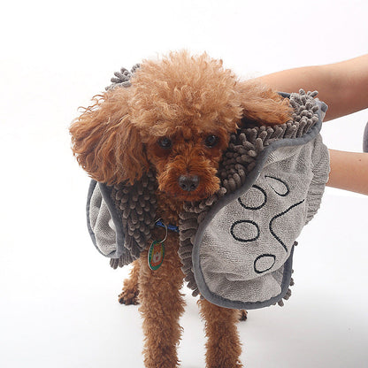 Dog Towel Wrap With Hand Pockets Fast Dry Microfiber For Pets Plush Absorbent Bath Wrap Fall 2025 Cozy Gift