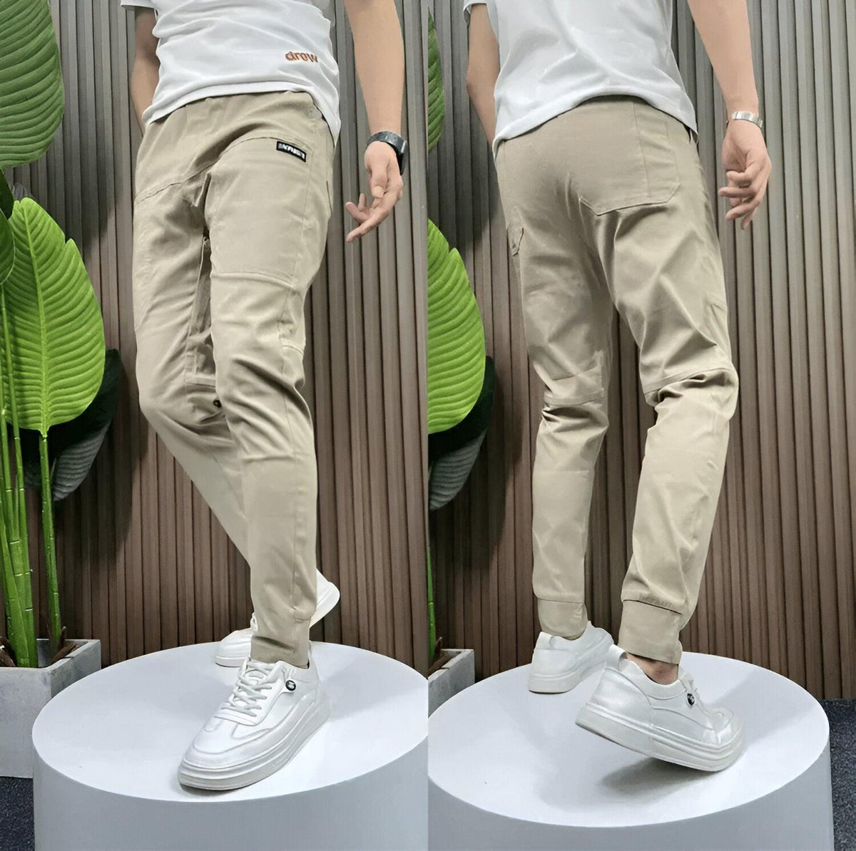 Mens Black Cargo Pants - Lightweight Stretch Trousers for Ultimate Comfort, Sizes 29-37-4