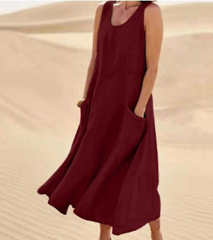 Variant image for Womens Summer Dress with Pockets, Casual Knee-Length Cotton Dress for Everyday Comfort and Style-51