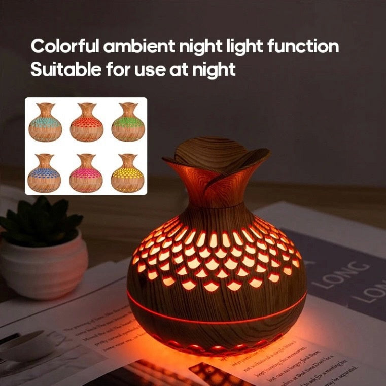 Wood Grain Humidifier 300ml USB Aroma Diffuser for Household Use