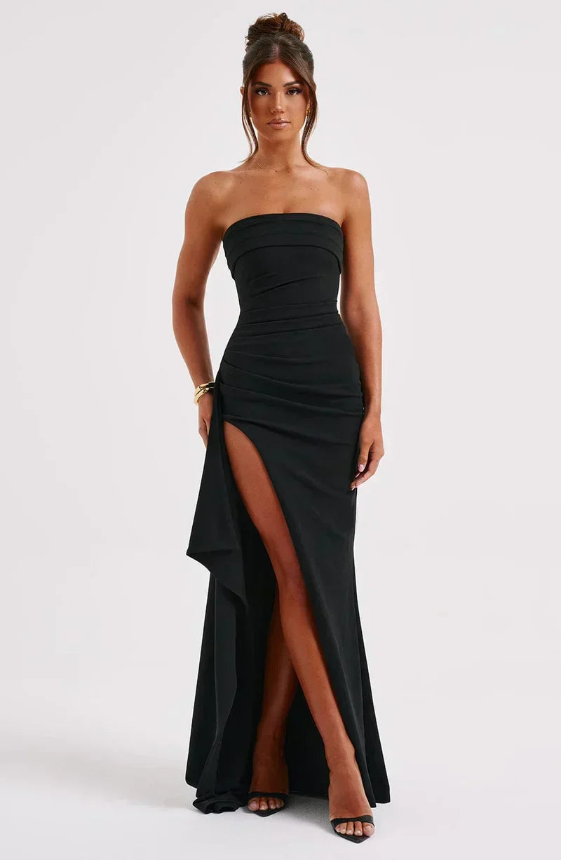 Variant image for Off-Shoulder Twisted Maxi Dress for Women, Elegant Long Dress with Flattering Silhouette, Versatile Evening Wear-5