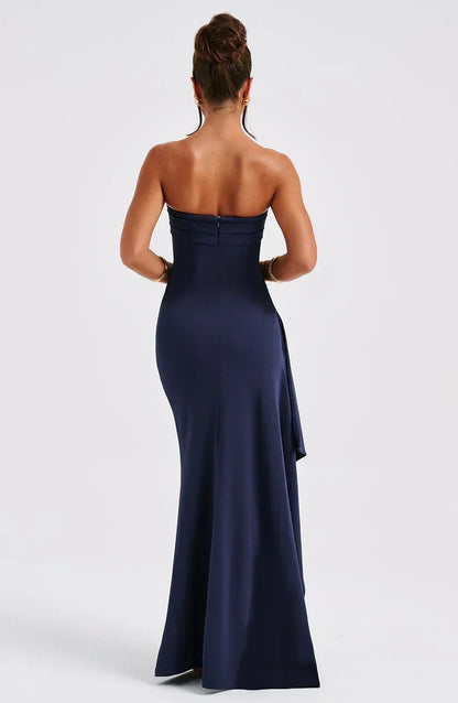Off-Shoulder Twisted Maxi Dress for Women, Elegant Long Dress with Flattering Silhouette, Versatile Evening Wear-2